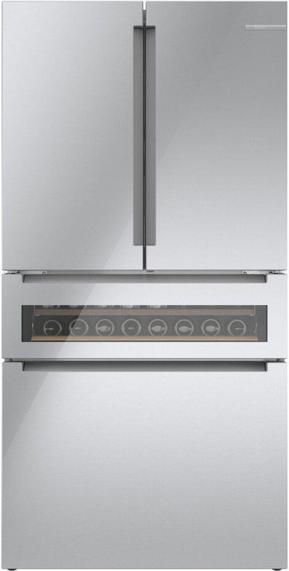 Bosch B36CL81ENG 800 Series, French Door Bottom Mount Refrigerator, Glass door, 36'', Stainless steel