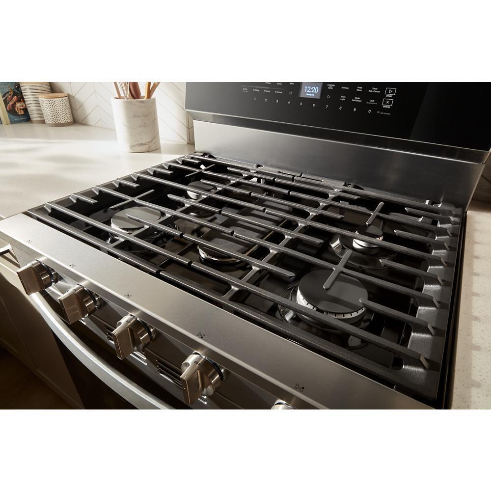 Whirlpool WFGS7530RZ 30-inch Smart Gas Range with Air Cooking Technology, No Preheat Air Fry, Steam/Self Clean and High Speed Preheat