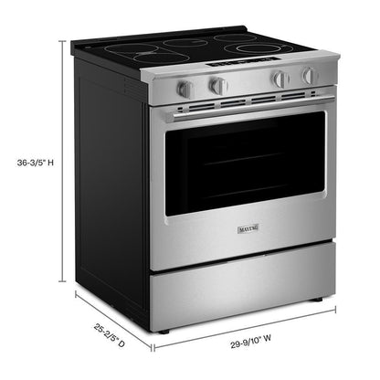 Maytag MSES7030SZ 30-Inch Wide Slide-In Electric Range with Grill Mode and No Preheat Air Fry - 5.3 Cu. Ft.