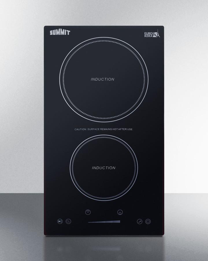 Summit SINC2B115 12" Wide 115v 2-zone Induction Cooktop, Cord Included