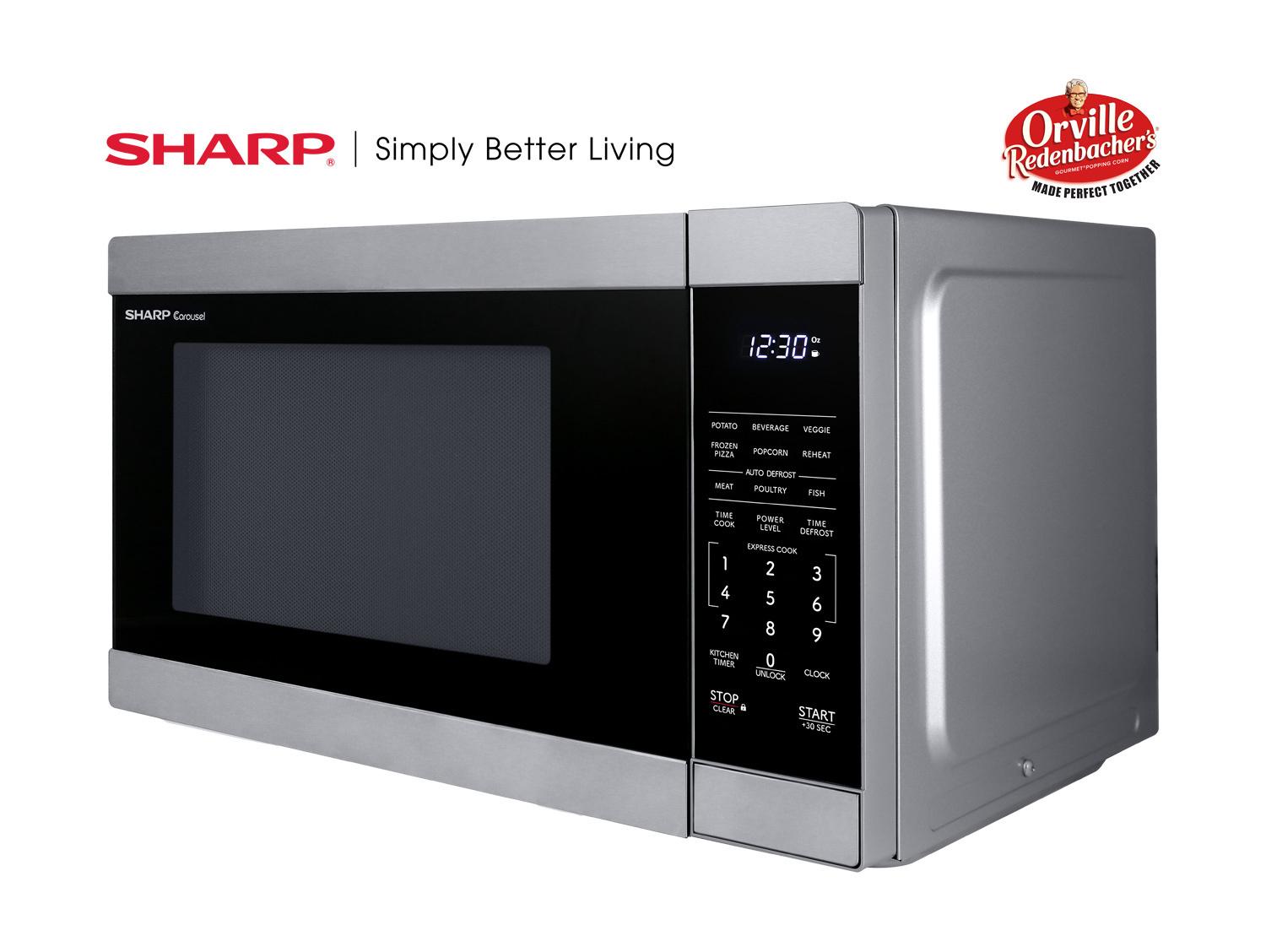 SMC1162KS Sharp 1.1 cu. ft. 1000W Stainless Steel Countertop Microwave Oven