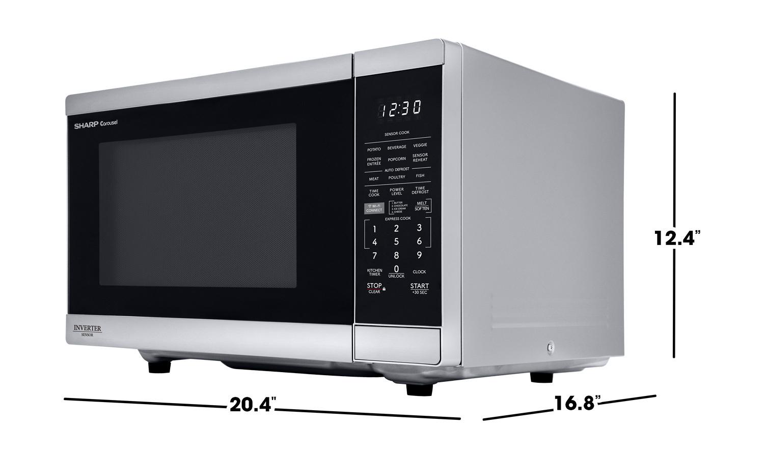 SMC1469KS Sharp 1.4 cu. ft. 1100W Smart Stainless Steel Microwave Oven with Inverter Technology