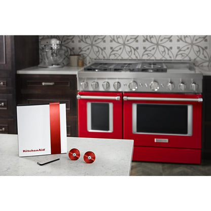 Whirlpool W11368841RE KitchenAid Commercial-Style Range Handle Medallion Kit - Red (Includes Two Medallions, Screws, and One 1/8-IN Hex Wrench)