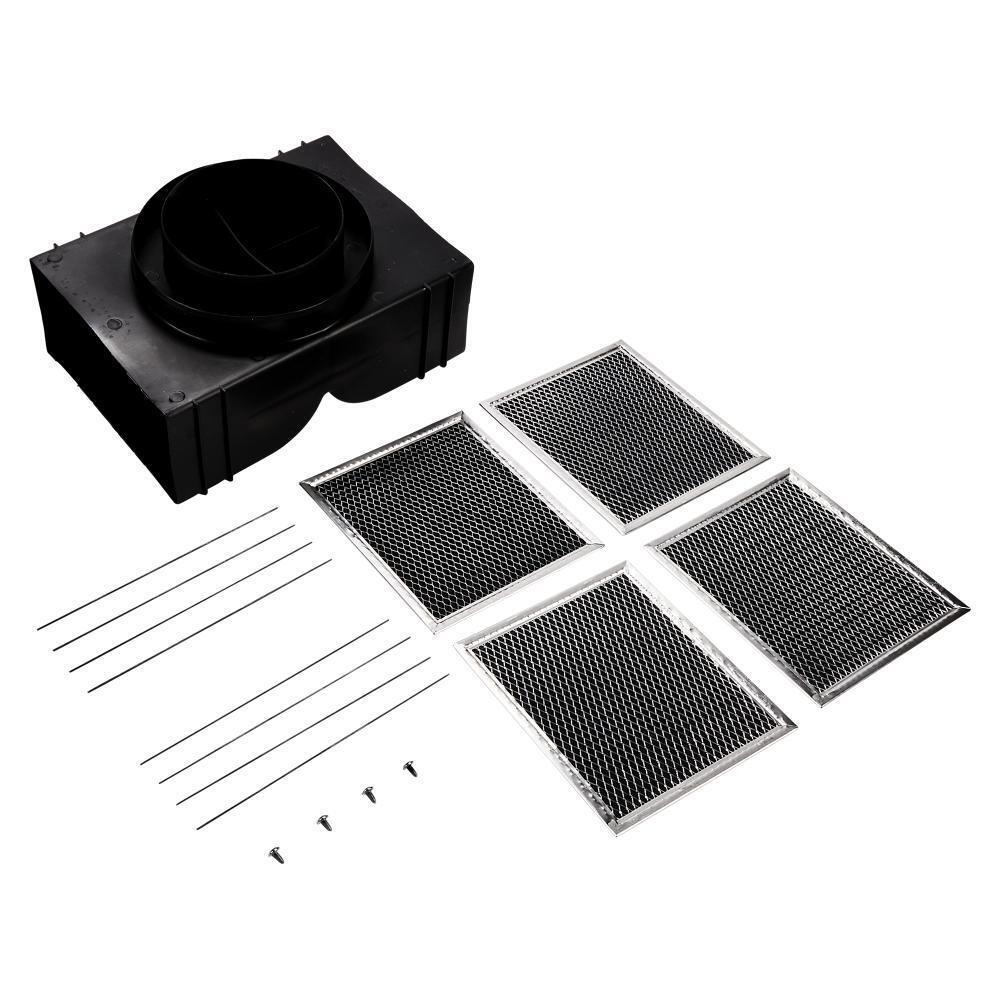 Kitchenaid W11430922 Range Hood Island Recirculation Kit with 2 Charcoal Filters, 4 Clips, and a Deflector Damper - Silver