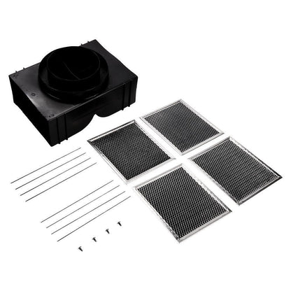 Kitchenaid W11430922 Range Hood Island Recirculation Kit with 2 Charcoal Filters, 4 Clips, and a Deflector Damper - Silver