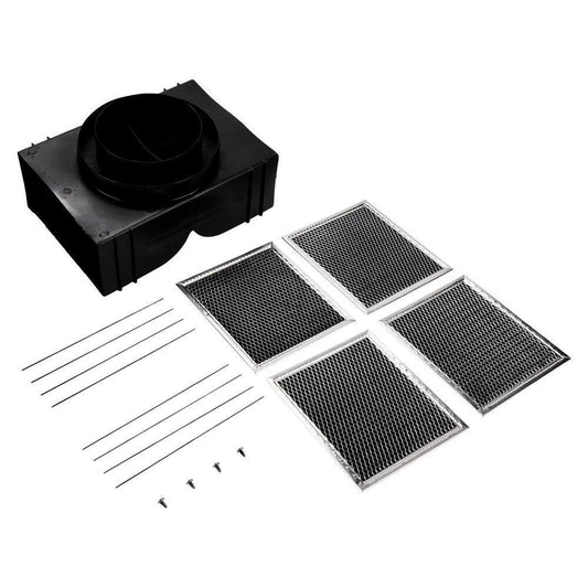 Kitchenaid W11430922 Range Hood Island Recirculation Kit with 2 Charcoal Filters, 4 Clips, and a Deflector Damper - Silver