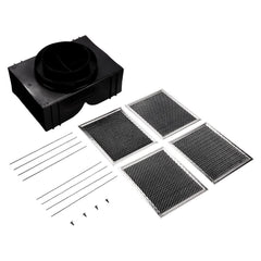 Kitchenaid W11430922 Range Hood Island Recirculation Kit with 2 Charcoal Filters, 4 Clips, and a Deflector Damper - Silver