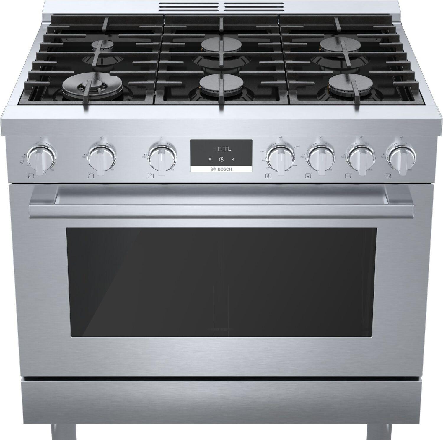 Bosch 800 Series Gas Freestanding Range 36" Stainless Steel HGS8655UC