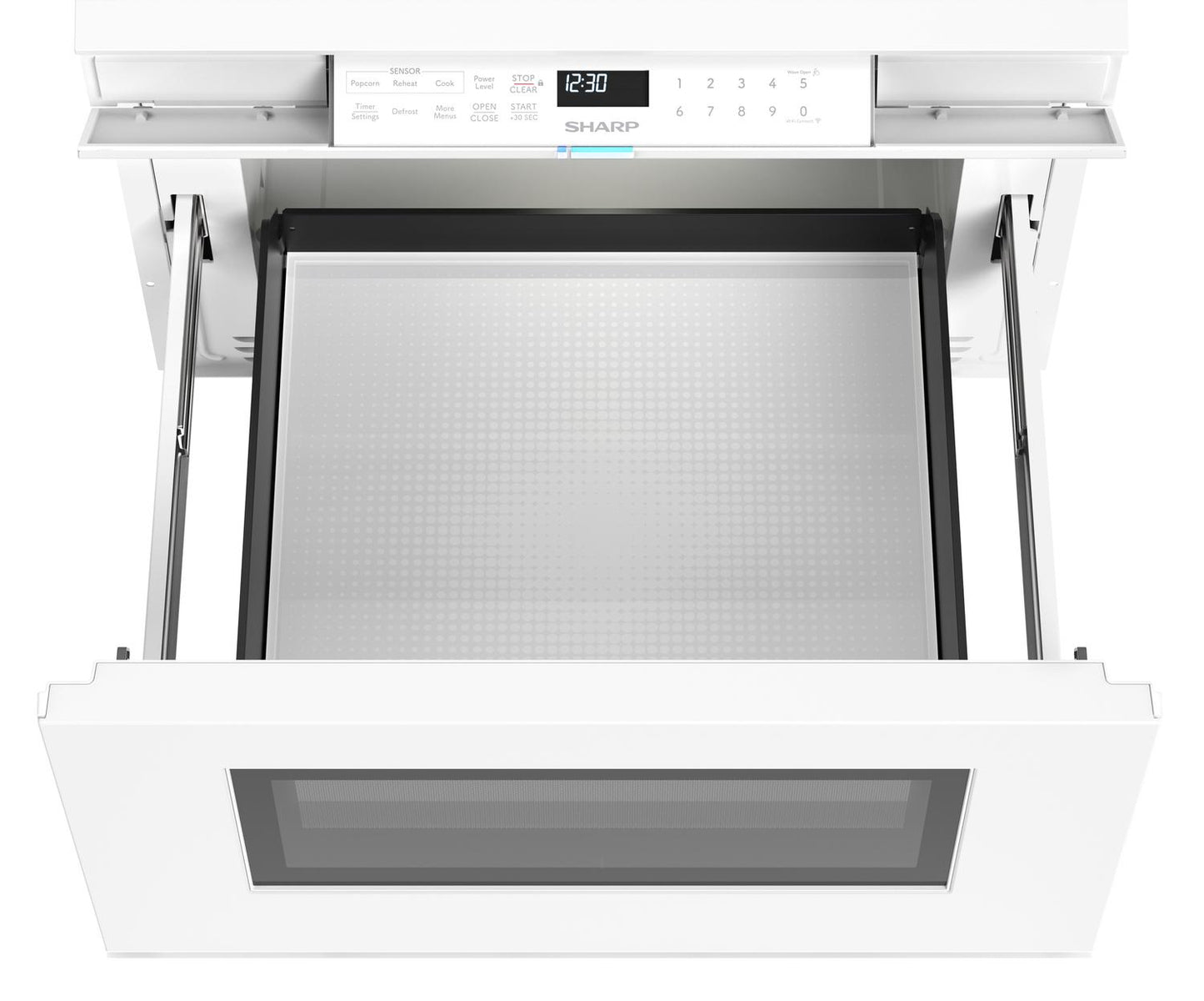 SMD2479MW Sharp 24 in. 1.2 cu. ft. Deco Series Built-In Smart Microwave Drawer™ Oven with Easy Wave Open in White
