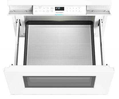 SMD2479MW Sharp 24 in. 1.2 cu. ft. Deco Series Built-In Smart Microwave Drawer™ Oven with Easy Wave Open in White