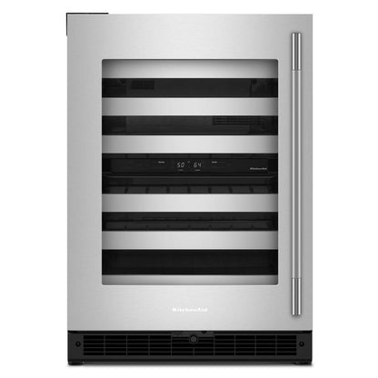 Kitchenaid KUWL324SSB 24" Undercounter Wine Cellar with Full-Extension Metal-Front Racks