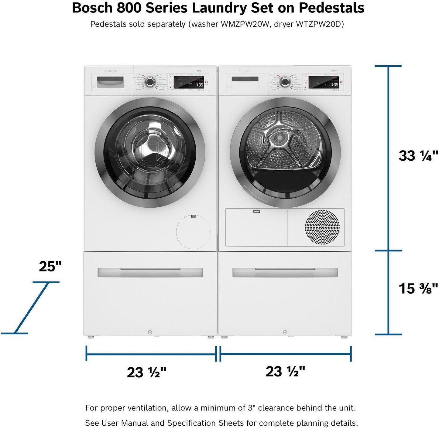 Bosch 800 Series Compact Washer 1400 rpm WAW285H2UC