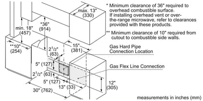 Bosch HGI8056UC 800 Series, Gas slide-in range, 30'', Stainless steel