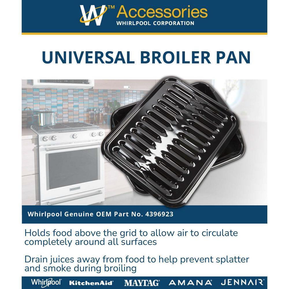 Maytag 4396923 Premium Range Porcelain Broiler Pan and Roasting Rack - Grey (Includes Pan and Grid)