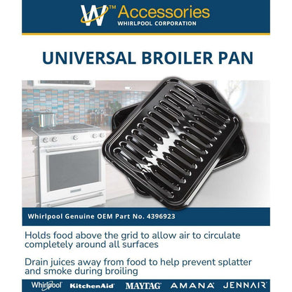 Maytag 4396923 Premium Range Porcelain Broiler Pan and Roasting Rack - Grey (Includes Pan and Grid)