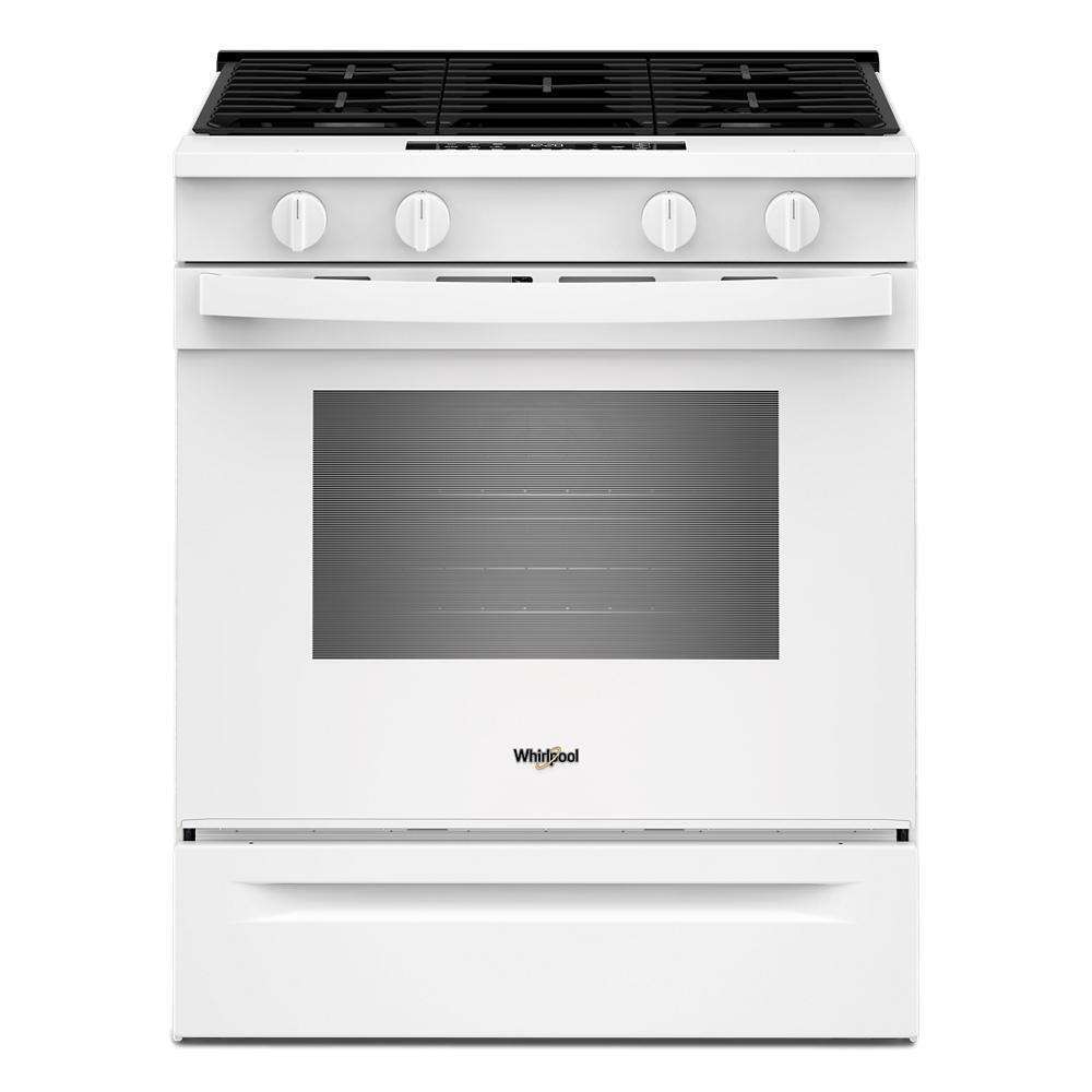 Whirlpool WSGS4530TW 30-inch Gas Smart Range with Air Cooking Technology and Steam Clean