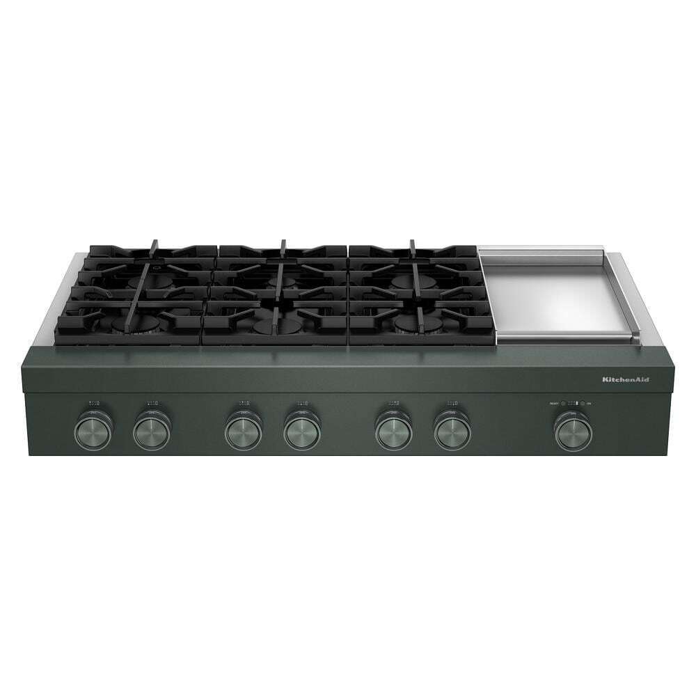 KCGK948TJP KitchenAid® 48-inch 6-Burner Gas Commercial-Style Rangetop with Griddle