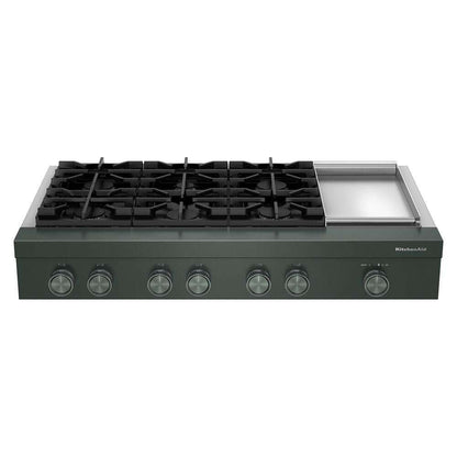 KCGK948TJP KitchenAid® 48-inch 6-Burner Gas Commercial-Style Rangetop with Griddle