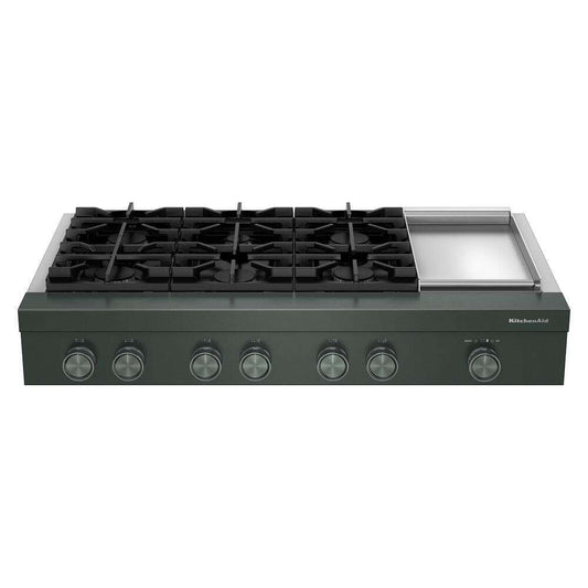 KCGK948TJP KitchenAid® 48-inch 6-Burner Gas Commercial-Style Rangetop with Griddle