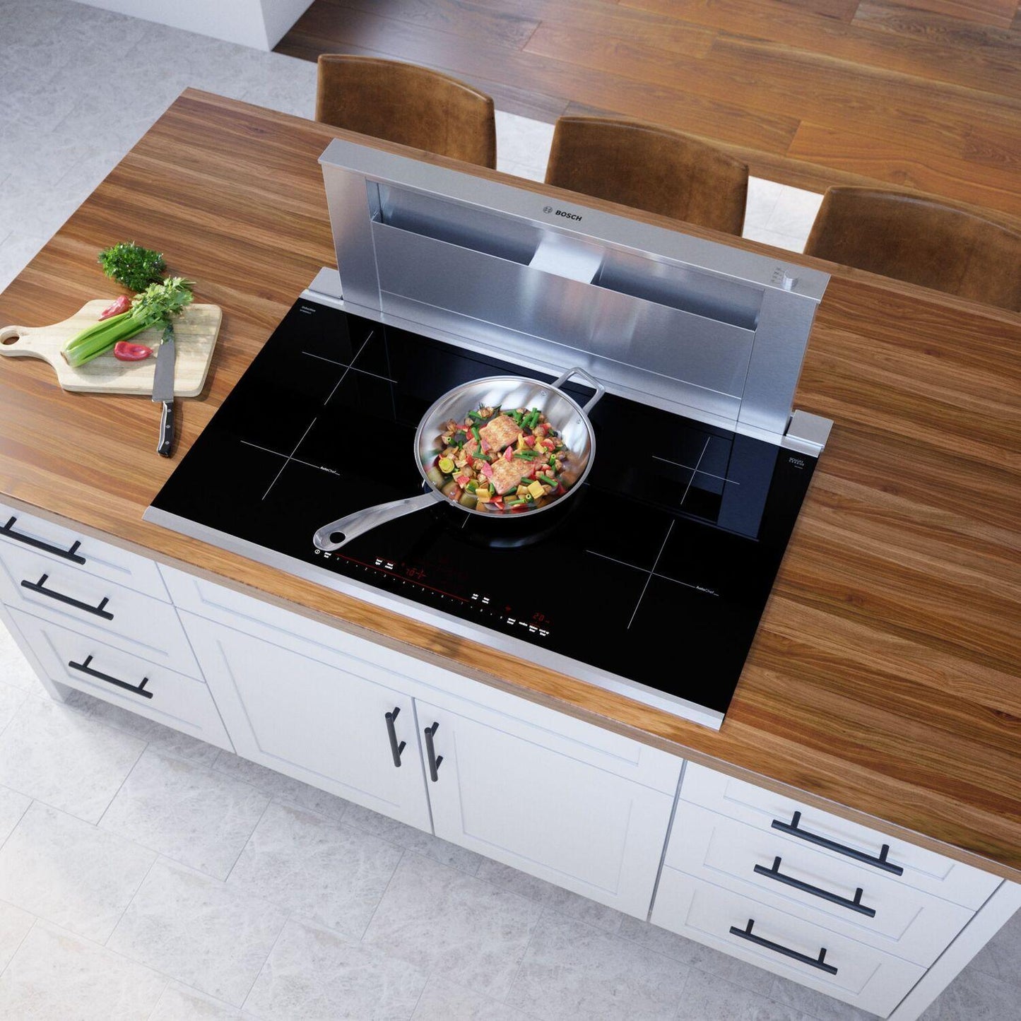 Bosch NIT8660SUC 800 Series Induction Cooktop 36" Black, surface mount with frame