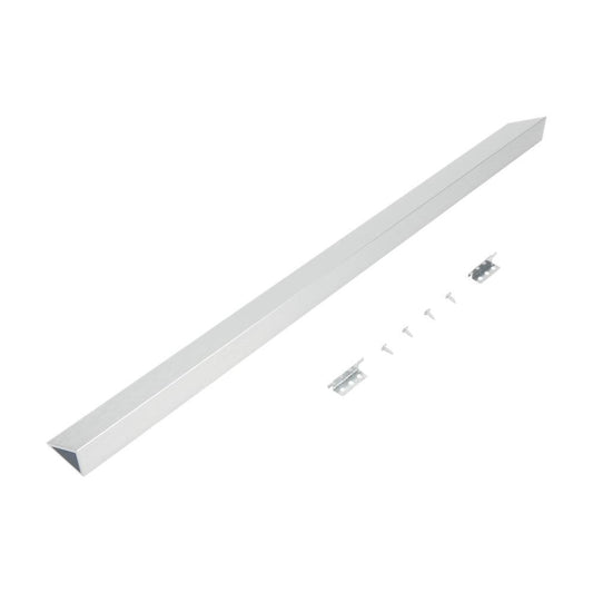 Maytag W10113901A Slide-in Range Rear Filler Kit, Stainless Steel, with (1) triangular fill strip, (2) mounting brackets, and two screws