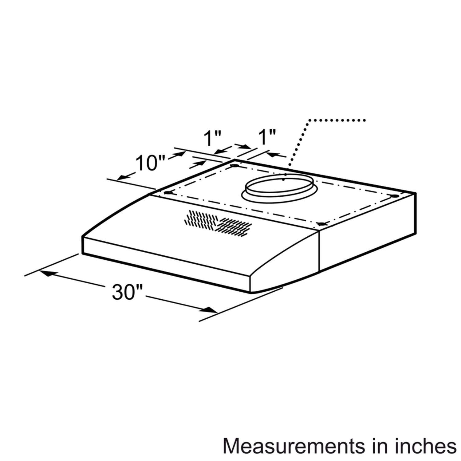 Bosch 500 Series, 30" Under-cabinet Hood, 400 CFM, Halogen lights, Stnls