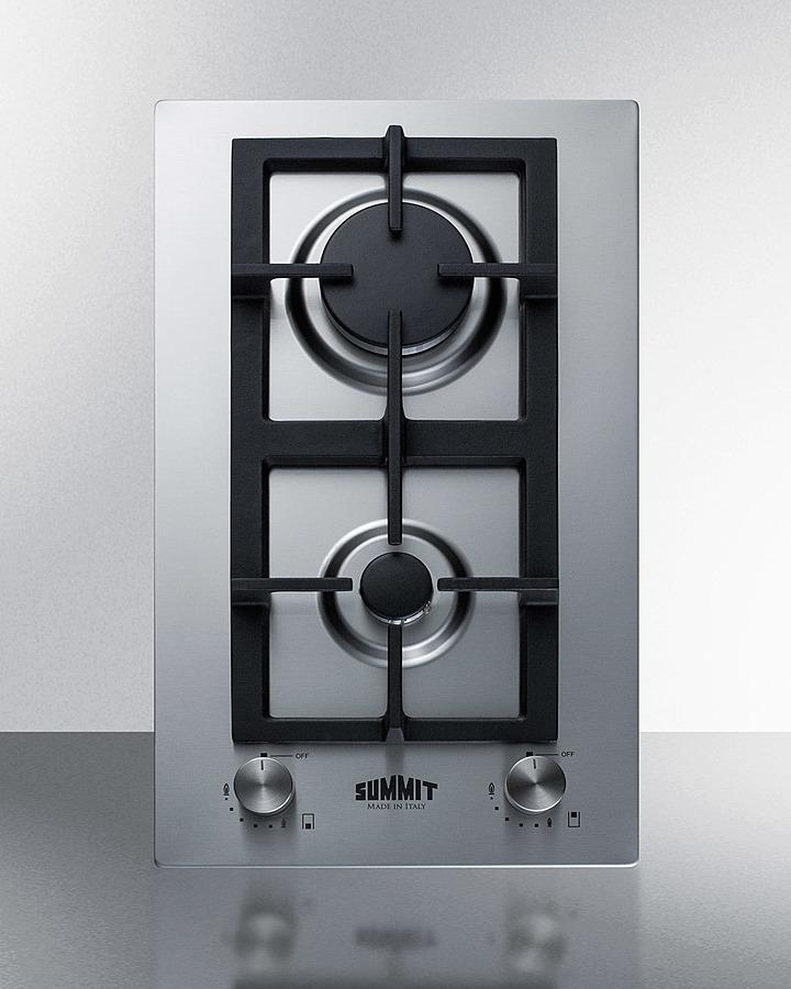 Summit 12" Wide 2-burner Gas Cooktop In Stainless Steel