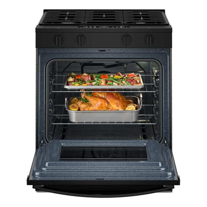 Whirlpool WSGS4530TB 30-inch Gas Smart Range with Air Cooking Technology and Steam Clean