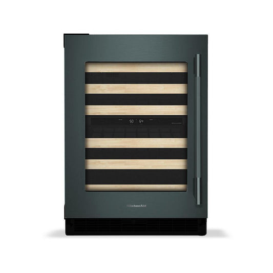 Kitchenaid KUWL524SJP 24" Undercounter Wine Cellar with Full-Extension Wood-Front Racks