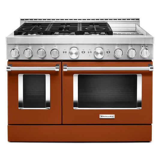 KFGC558JSC KitchenAid® 48'' Smart Commercial-Style Gas Range with Griddle