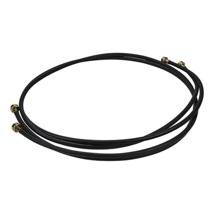 Whirlpool 8212656RP 10' Black washing machine rubber fill hoses rated 1050 PSI with 2 female connections and built-in connectors - 2 Pack