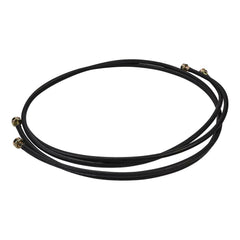 Whirlpool 8212656RP 10' Black washing machine rubber fill hoses rated 1050 PSI with 2 female connections and built-in connectors - 2 Pack