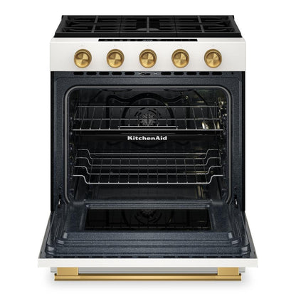 Kitchenaid KSGS530SPL 5.0 Cu. Ft. Smart Slide-in Gas Range with Convection Cooking Modes and 2-in-1 Burner