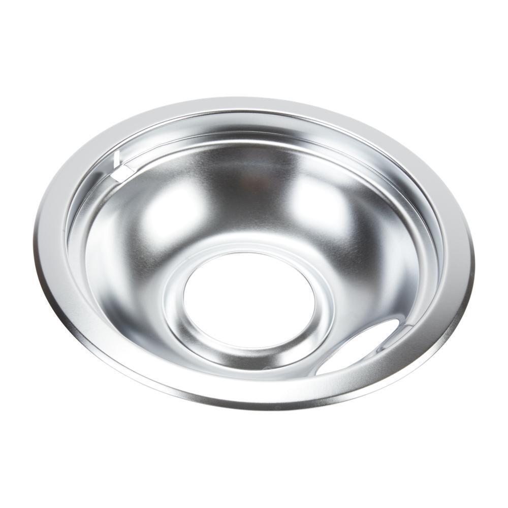 Whirlpool W10196406RW Range Electric/Cooktop 6-IN Round Drip Bowl (Single-Pack) - Chrome for Non-Hinged, 2-Wire Plug Cooking Elements