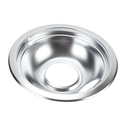 Whirlpool W10196406RW Range Electric/Cooktop 6-IN Round Drip Bowl (Single-Pack) - Chrome for Non-Hinged, 2-Wire Plug Cooking Elements