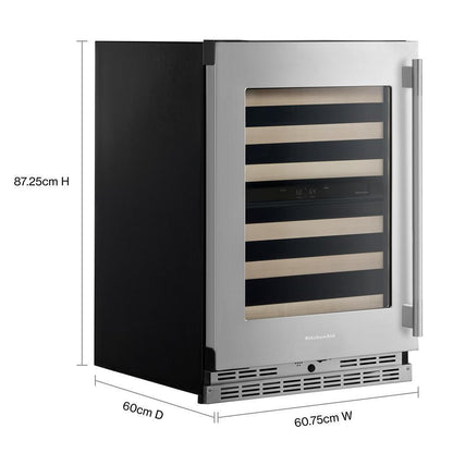 Kitchenaid KUWL524SPS 24" Undercounter Wine Cellar with Full-Extension Wood-Front Racks