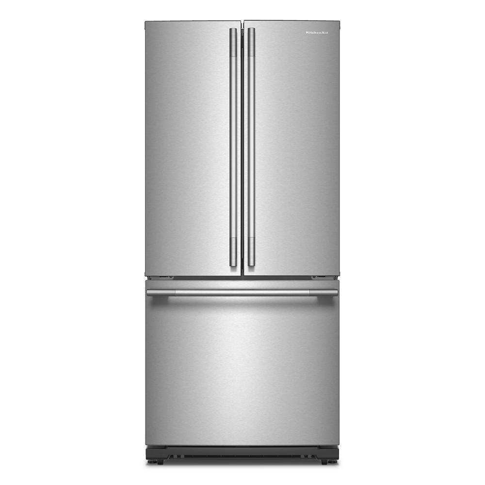 Kitchenaid KRFF330SPS 20 cu. Ft. 30-Inch Width Standard Depth French Door Refrigerator with PrintShield® Finish and Interior Dispense