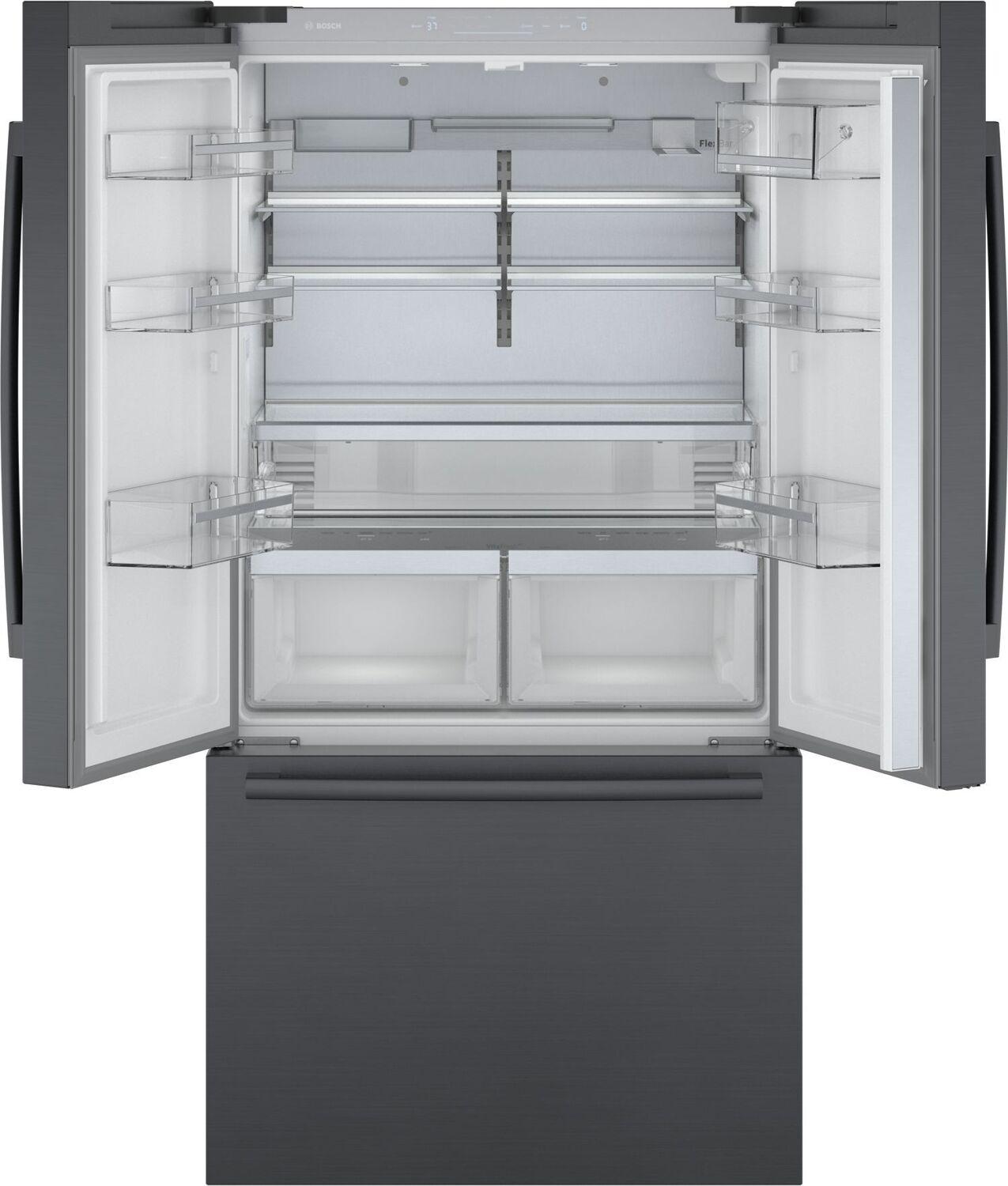 Bosch B36CT80SNB 800 Series, French Door Bottom freezer, multi door, 36'', Black inox-antifingerprint