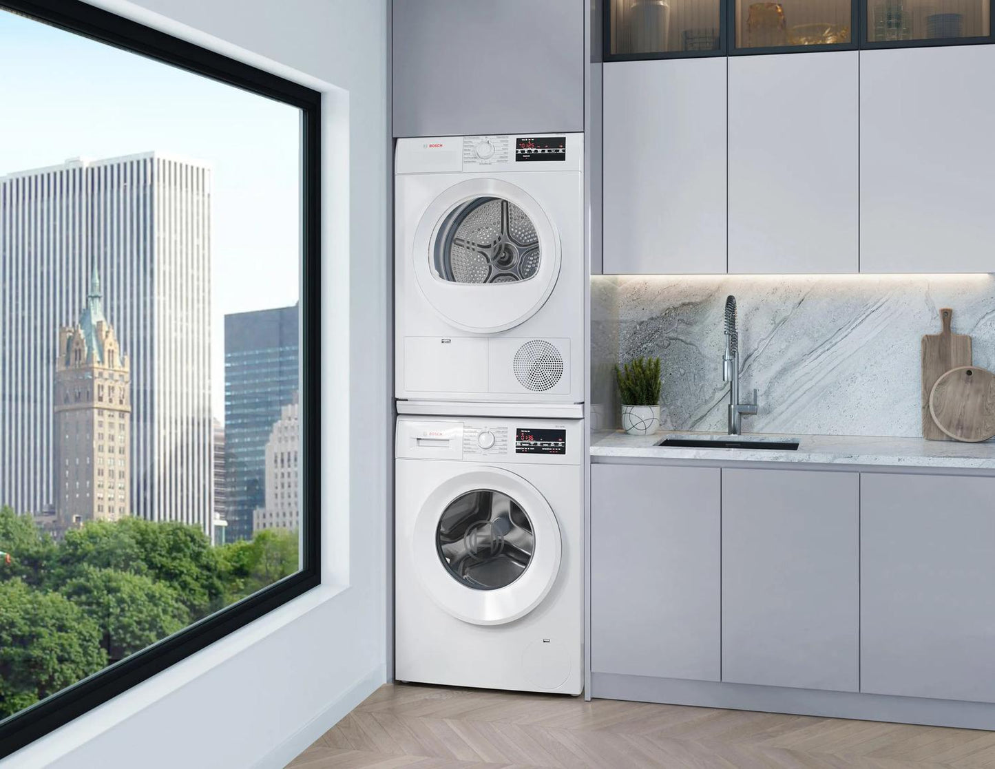 Bosch WPA12100UC 300 Series, condenser tumble dryer, White