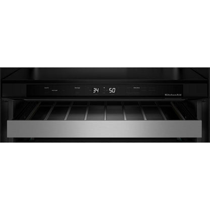 Kitchenaid KUBL524SJP 24" Beverage Center with Glass Door and Wood-Front Racks