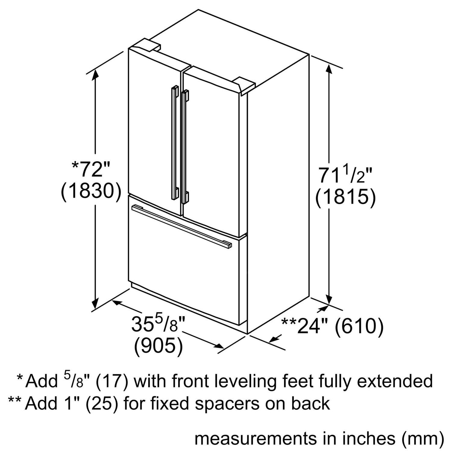 Bosch B36CT80SNS 800 Series French Door Bottom Mount Refrigerator 36" Stainless steel (with anti-fingerprint)