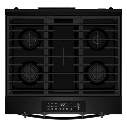 Whirlpool WSGS4530TB 30-inch Gas Smart Range with Air Cooking Technology and Steam Clean