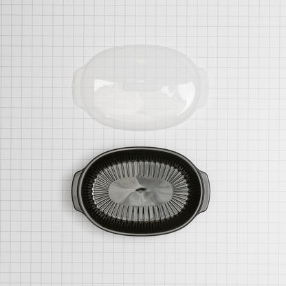 Whirlpool W10660052 KitchenAid Universal Steaming Container for Standard Size Microwave Ovens - Black (Includes See-through Lid, Steamer Basket, and Bottom Piece)