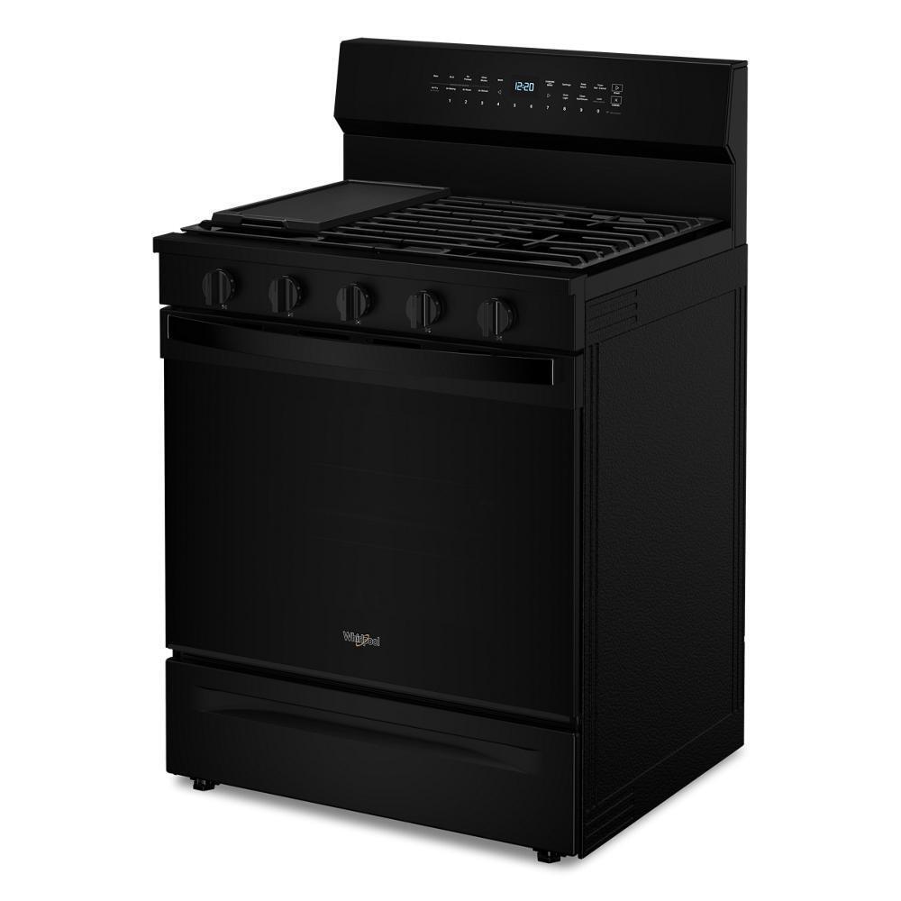 Whirlpool WFGS7530RB 30-inch Smart Gas Range with Air Cooking Technology, No Preheat Air Fry, Steam/Self Clean and High Speed Preheat