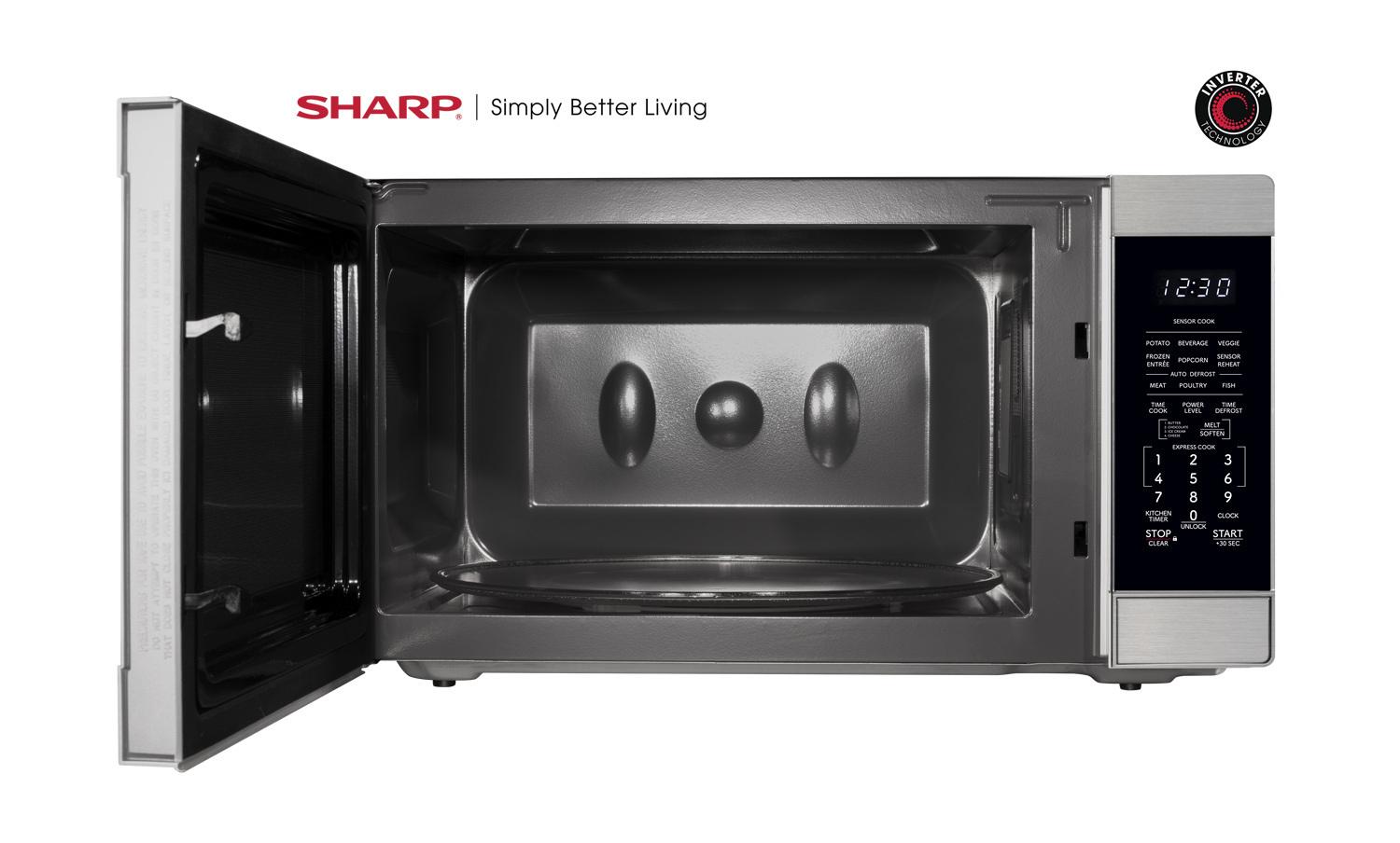 SMC2266KS Sharp 2.2 cu. ft. 1200W Stainless Steel Countertop Microwave Oven with Inverter Technology