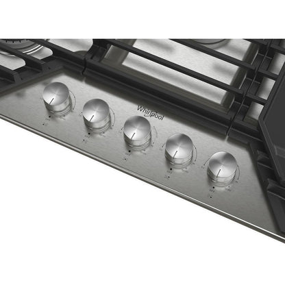 Whirlpool WCGK7530PS 30-inch Gas Cooktop with 5 Burners and EZ-2-Lift™ Hinged Cast-Iron Grates and Griddle
