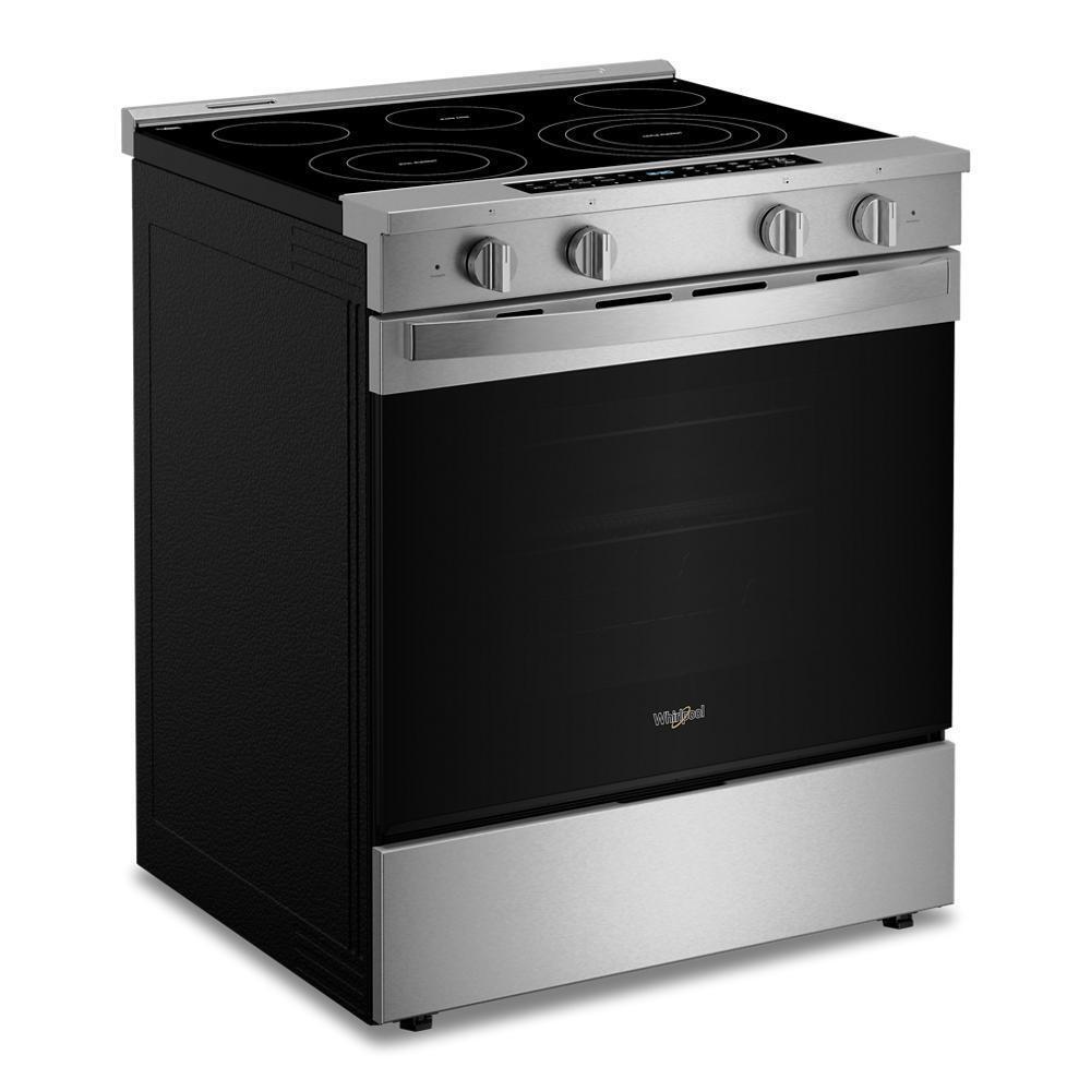 Whirlpool WSES7530RZ 30-inch Smart Slide in Electric Range with Air Cooking Technology, No Preheat Air Fry, WipeClean™ Coating, Steam/Self Clean and High Speed Preheat