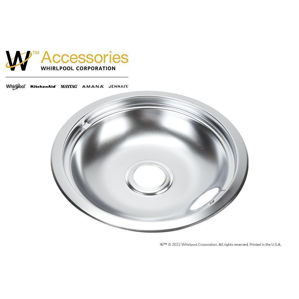 Maytag W10196405RW Range Electric/Cooktop 8-IN Round Drip Bowl (Single-Pack) - Chrome for Non-Hinged, 2-Wire Plug Cooking Elements