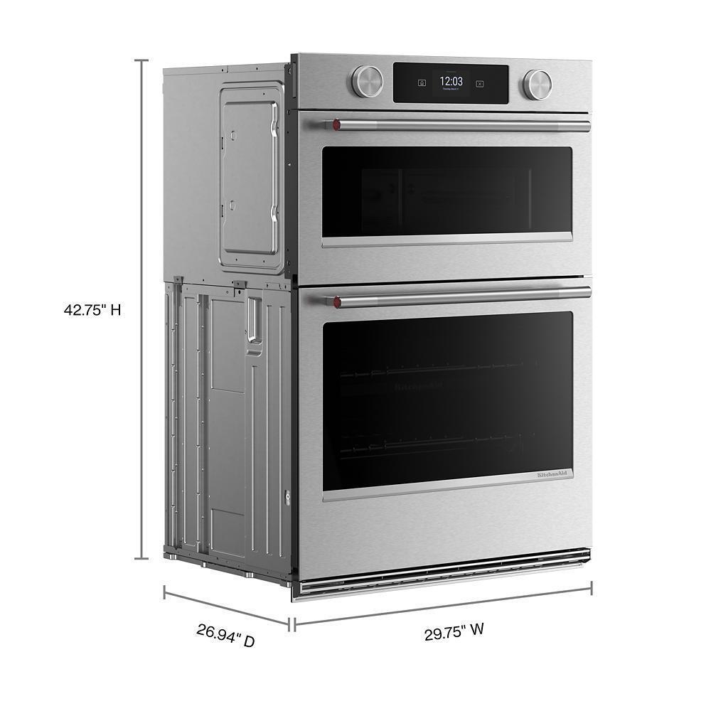 Kitchenaid KOEC630SPS 30-inch Smart Electric Combo Wall Oven with Assisted Cooking Modes - PrintShield™ Finish