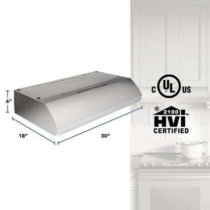 BXT130SS Broan® 30-Inch 4-Way Convertible Under-Cabinet Range Hood, 270 Max CFM, Stainless Steel